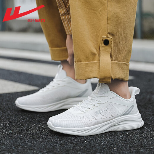Huili sports shoes men's shoes summer mesh shoes breathable soft sole mesh shoes men's casual shoes men's light shock-absorbing running shoes white 1483 40