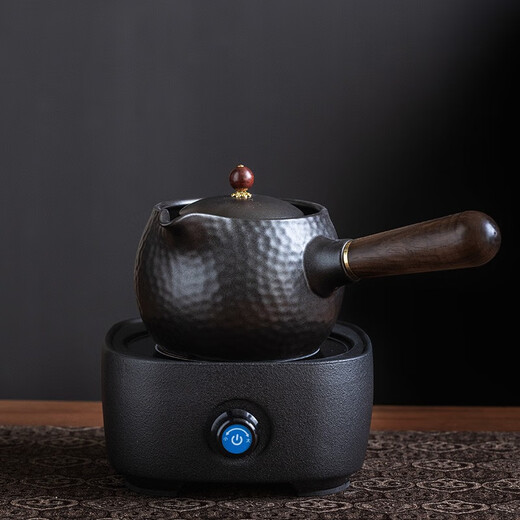 Nanji ceramic teapot electric ceramic stove household living room small tea stove pot tea old white tea Pu'er tea set hammer pattern side handle kettle 700ml + square electric ceramic stove 900w