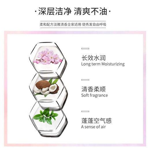 Extracto de planta de fragancia de la flor de cerezo QCHZOC, gimazos del cabello, suavidad y champú nutritivo, fuerte champú hidratante de raíz 500ml