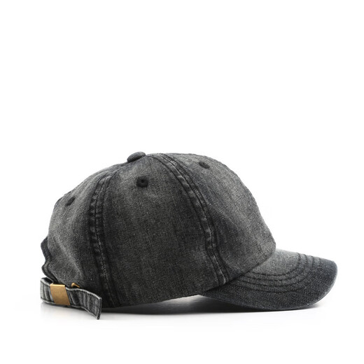 BAISITENG hat men and women fashionable short brim solid color denim bare plate baseball cap outdoor sports travel sun protection peaked cap black