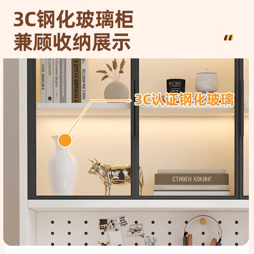 Suzhan solid wood desk and bookshelf integrated bedroom children's writing desk simple corner desk desktop office computer table solid wood ecological board cream white - bookcase on the left 120*65*170 bookcase two glass doors