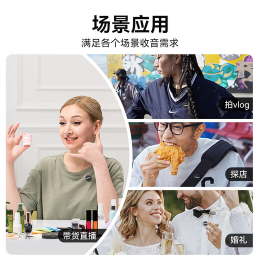 Mammoth (MOMA) wireless lavalier microphone Lark M1 one to three/four/five/six people live broadcast camera mobile phone video outdoor vlog noise reduction live room Mammoth radio microphone one to six upgraded button microphone