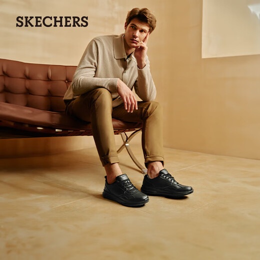Skechers men's leather shoes summer business men's shoes high-end casual shoes soft sole commuting shoes 210835