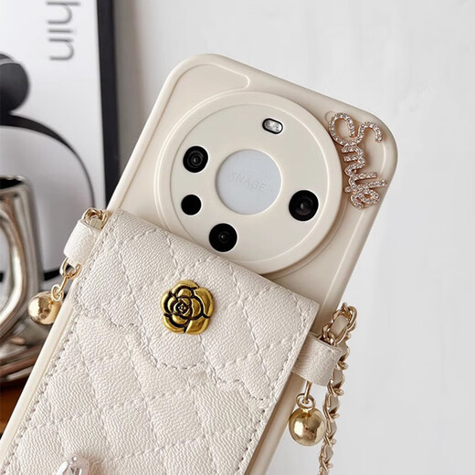 Bolsa de fragancia pequeña en forma de diamantes de ocho patas Huawei Mate70pro Caso de teléfono móvil nuevo modelo Mate60pro + Crossbody Lanyard M7060 Simple Niche Avanzado Advanced Personalizado Femenino Completo Anti-Fall Soft Shell [White] Bag de Camellia Camellia Small Fragance en forma de diamante La cadena CrossBody Huawei Mate 60Pro/60pro + +