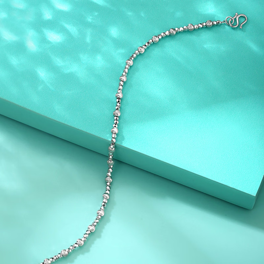 Yuan Shengfu's new PT950 exquisite shiny cat's eye bead platinum bracelet, authentic fashionable women's platinum bracelet, 4.38 grams, length 16-18CM