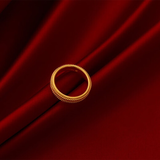 King of Yue's ancient gold filigree permanent gold pair ring couple ring for lover or girlfriend birthday gift 004581 19# gold weight 9.47 grams