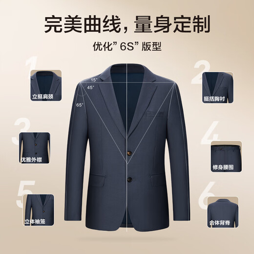 Hongdou shopping mall same style suit wool suit men's 25 spring new suit vest suit wedding groom suit suit suit vest-Planet Blue 2XL 185/104A