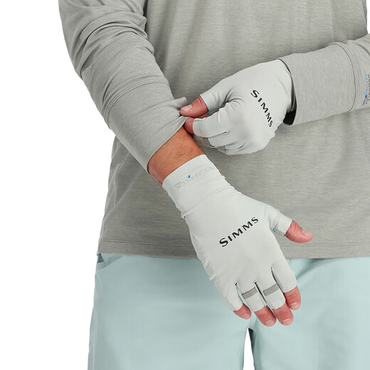 SIMMS Sun Protection Gloves SOLARFLEX Fishing Special Gloves Luya Spring, Summer, Autumn and Winter Warm, Wear-Resistant, Comfortable and Breathable Gray M