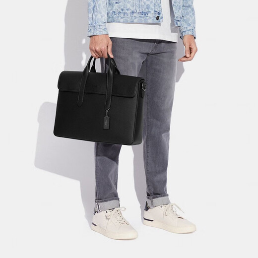 COACH Exclusive Direct Drop Outlet Men's Bag SULLIVAN Document Briefcase Computer Shoulder Bag Business Black