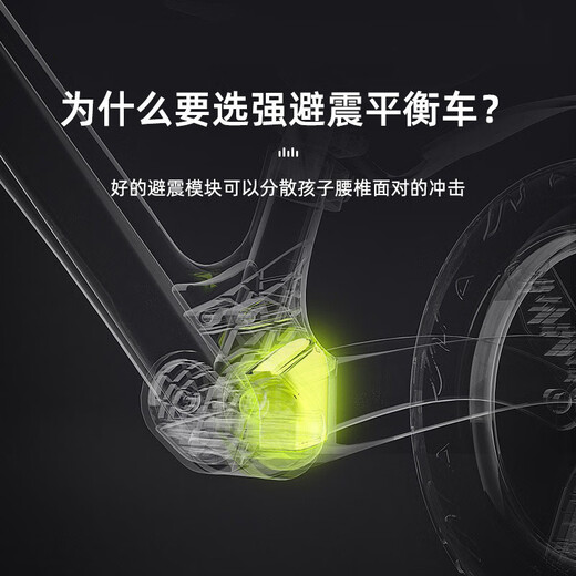 ZINB ANG Children 1-3-6 years old without pedal balance bike for men and women babies and children bicycle slippery stroller scooter fluorescent green [upgraded shock absorbing pneumatic wheel + air cylinder] 14 inches [100-130cm]
