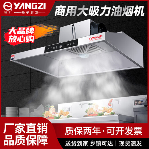 扬子油烟机餐饮厨房大吸力抽油烟机不锈钢商用净化器吸油机排烟罩 1.2*0.6*0.47米单风机型号12801