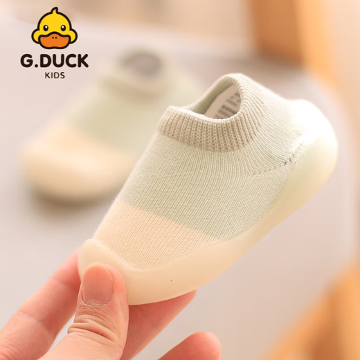G.DUCKKIDS小黄鸭宝宝婴儿袜子鞋儿童袜套防滑厚底学步室内春夏婴儿学步鞋 粉色恐龙 18/19码建议脚长11厘米