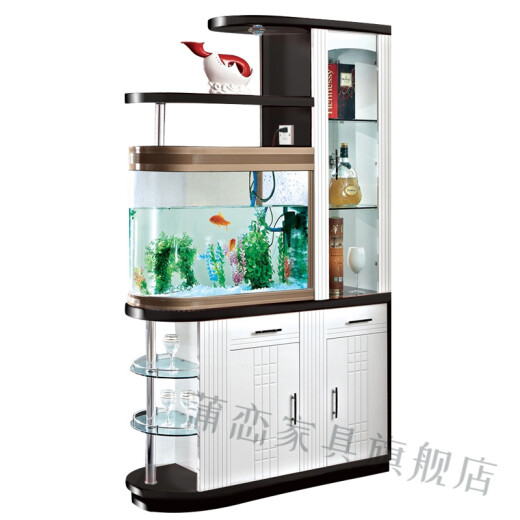 
Pu Lian partition screen modern simple entrance cabinet with fish tank living room modern simple partition cabinet room hall cabinet double-sided cabinet wine cabinet shoe cabinet screen partition 3895 assembly frame structure