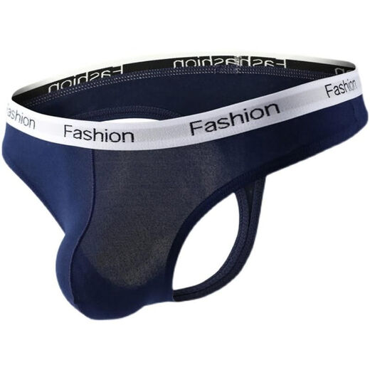 Sexy underwear temptation cocoa lickable sexy underwear men's low-waist butt-lifting thong one-thread youth personality gay white + royal blue + hemp gray M100-120Jin Jin equals 0.5 kg