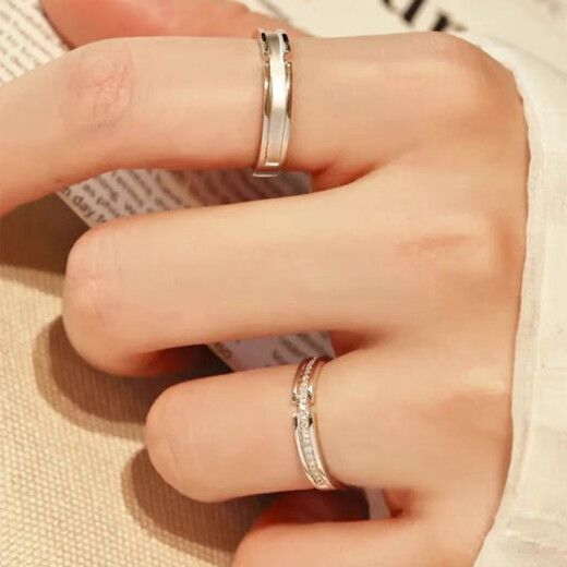 MZMZ platinum ring PT950 platinum couple ring live mouth seeking engagement ring Valentine's Day birthday gift for girlfriend Jianjia men's ring single exquisite gift box