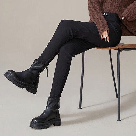 Yiyang (ESE-Y) outer leggings for women, new autumn and winter small black pants, slimming magic pants, winter - black (under 162cm) M
