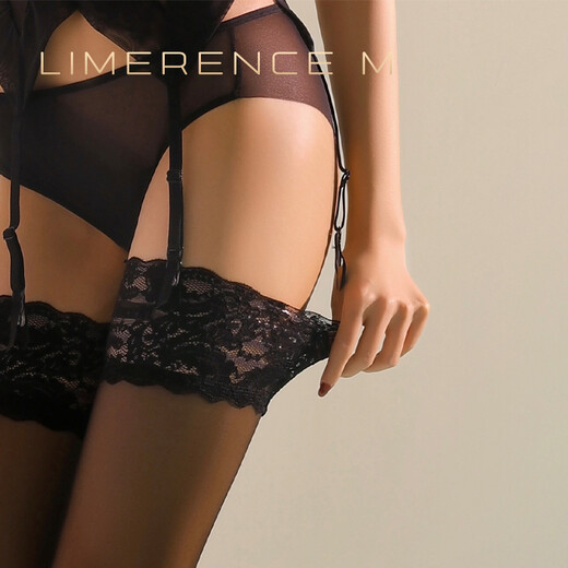 Lai Mi Runsi 0.01 Bas Monet Garden Soyeux Femmes Minces Sexy Dentelle Bas Hauts Noir Taille Unique