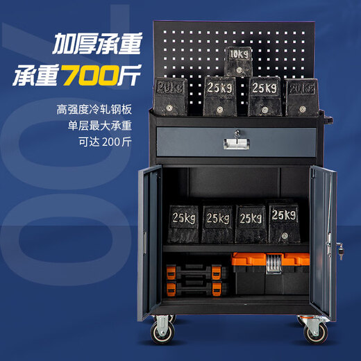 温以嘉重型车间工具柜五金加厚汽修收纳储物铁皮多功能数控箱抽屉零件车 9901灰色+脚轮