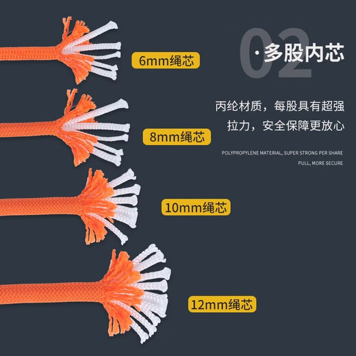 Gorm safety rope safety protection auxiliary rope 12mm10m RL038 bundled rope rescue water operation floating rope