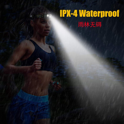 Battlefield camp strong light XPE+COB+red light USB charging led induction headlight waterproof night fishing cycling camping mountaineering headlight headlight black + helmet bracket