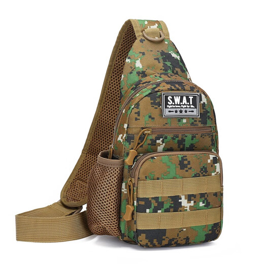 Kangaroo (KANGAROO) new breast bag men's bag one-shoulder crossbody bag casual crossbody bag Oxford cloth chest cross bag trendy men's bag 9905 black