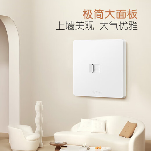 Bull (Bull) Switch Socket G12 Series One El encamado de la computadora Estilo de crema 86 Panel G12T102 Blanco de nieve