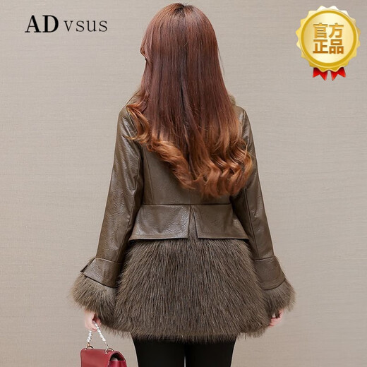 Avsus Oficial de imitación de piel Fox FUR FUR Mid-longitud de oveja para mujeres, delgado y de moda, marrón M 85-100Jin [Jin es igual a 0,5 kg]