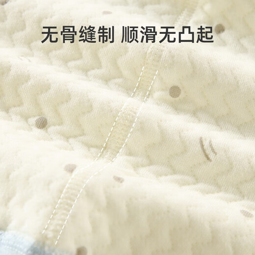 婧麒新生婴儿儿衣服秋冬装初生男女宝宝夹棉连体衣保暖哈衣爬服 黄 59cm