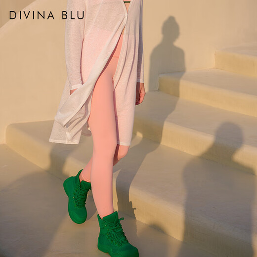 DIVINA BLU Divina high-waisted nude nine-point pants yoga pants women's tight butt lift outer wear Pilates sports fitness pants summer meet fans M