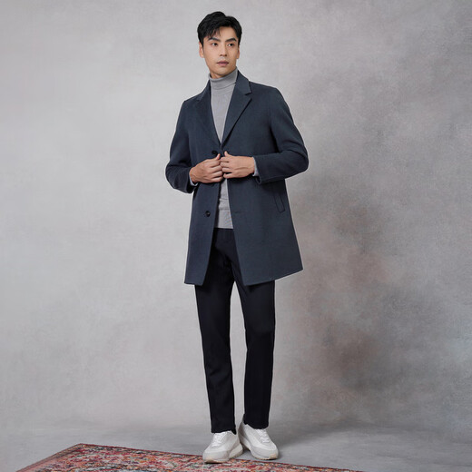 Boni Coat Herrenmännchen mitten in der Winterwolle mit Single Coat Light Business Tweed Jacke Bo787031B Medium Grey Blue 175