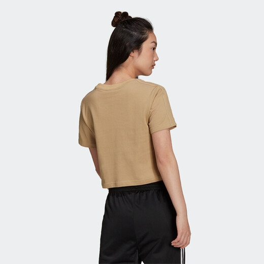 Adidas (adidas) Clover Women's Summer New Sportswear Running Breathable Comfortable Casual Short Sleeve T-shirt H15829 Light Khaki/Short T-shirt S