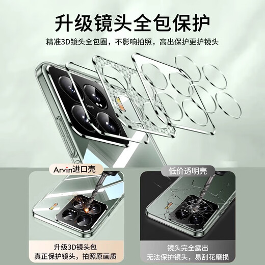 ARVIN【Air空气壳】适用小米15手机壳小米15pro保护套磁吸高清透明硅胶全包防摔超薄简约女男款 小米15 Pro【高清透明】还原裸机 | 超薄防摔