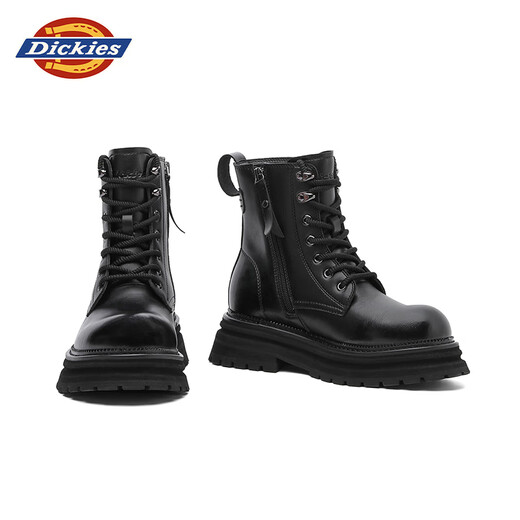Dickies Martin Boots Men's Boots Spring Boots Men's Couple Heightening Thick Sole British Work Boots Versatile Men's Shoes Black 40