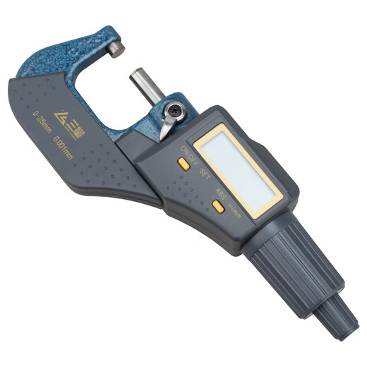 Three-quantity high-precision 0.001 digital display outer diameter micrometer 0-25mm electronic spiral micrometer instrument caliper JDE03 standard type 0-25mm