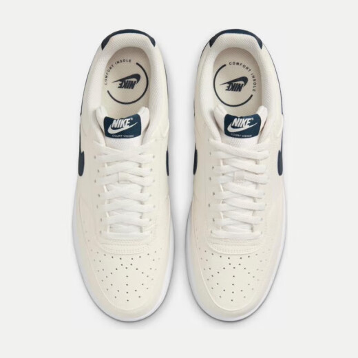 Nike (Nike) Nike Herren Shoes Official Court Borough schockabsorbierende, weastresistente, rutschfeste Low-Top-Sportschuhe HQ4867-101/Dunkelblau und Weiß 43