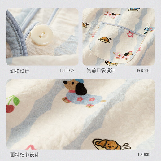 宫蝶睡衣女士春秋长袖卡通小狗套装可外穿腊肠狗家居服 SDYR-9901腊肠狗满印套装 L (建议100-120斤)