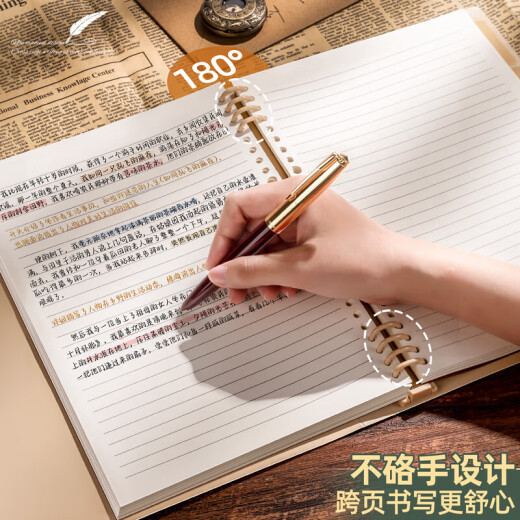 
A5/120 page does not hurt the hand horizontal line retro shell can be detached 8-hole loose-leaf notebook can be replaced with index page. Postgraduate entrance exam homework book red 1389 B5/120 page red