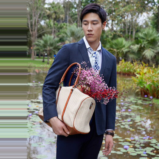 雅戈尔（YOUNGOR）单西男两粒单排扣标准版休闲西服男西服外套羊毛混纺格纹羊毛西服 藏青 XL 180/100A