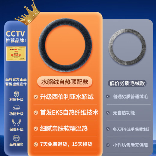 Shenchuang Winter Steering Wheel Cover Mink Velvet Constant Temperature Warming Car Special Men's and Women's Black Universal Plush Cover