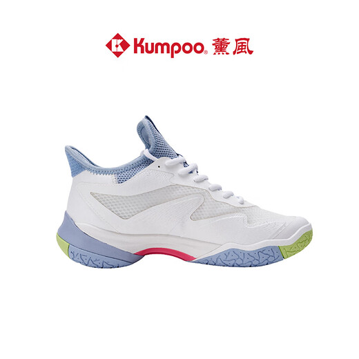 薰风（KUMPOO）2024新款羽毛球鞋厚羿 透气减震防滑耐磨男女款运动鞋熏风KH-G826 厚羿 KH-G826 白/灰蓝/绿 41