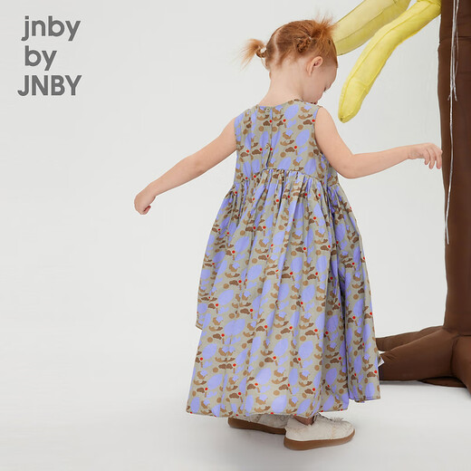 jnby by JNBY江南布衣童装无袖连衣裙夏可爱图案休闲中长款裙子女童1N5G12350 599紫色系多彩混杂色 140 cm