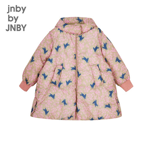 jnby by JNBY Jiangnan cloth children's clothing winter down jacket jumping rabbit thickened hooded medium length style boys, girls and children 1NBC13691 690 miscellaneous powder 160 cm