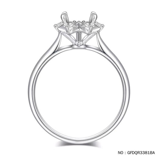 Xiele Pt950 platinum empty ring ladies ring custom model without main stone stars holding the moon GFDQR3381BA