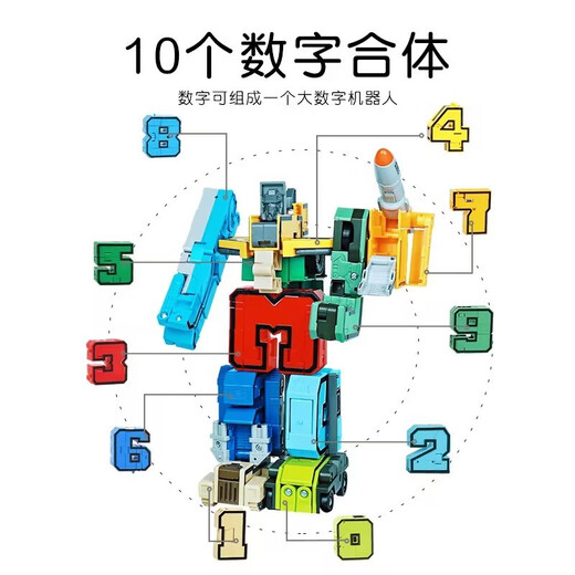 梦启点（DREAM START）儿童数字变形玩具合体机器人积木字母拼装3-6岁男孩女孩生日礼物 军事变形机器人【东风41导弹】