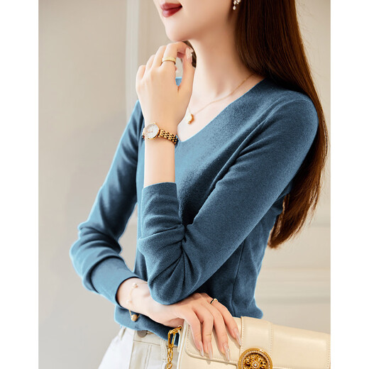 Demana Capsule Wardrobe Series Spring and Autumn Paper Man V-neck Sweater Lazy Hidden Body Loose Feeling Knitted Sweater Women's Top