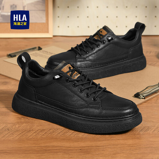 Heilan House Men's Business Casual Shoes Men's Shoes 2025 Spring and Autumn New Breathable Versatile Sneakers Men's Soft Sole Work Shoes Men's Black Low Top 42