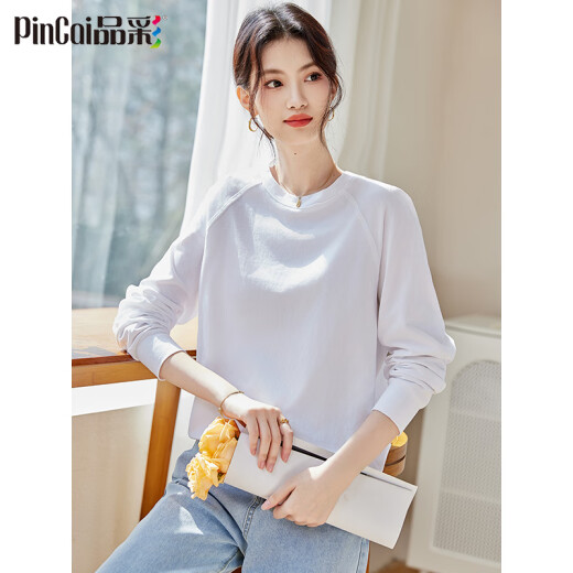 Pincai long-sleeved T-shirt women's classic loose bottoming shirt women's design niche western style top inner wear P12KE1855