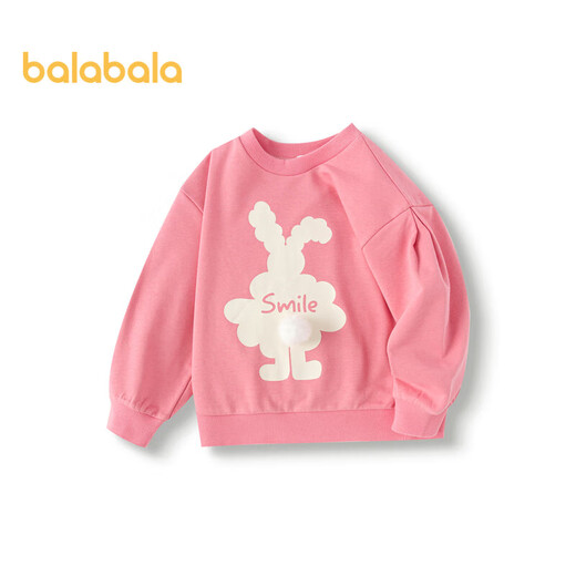 Balabala Sweinshirt Chicas 2024 Ropa de primavera y otoño Cartoon Rabbit Sweet Round Neck Top Lindo 208324121001