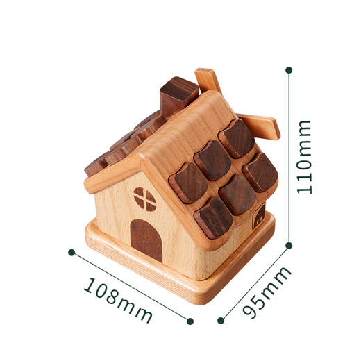 Wooden Wood Art (MUSOR) Cabin baby teeth memorial box storage box for girls, boys, children, baby teeth replacement box to save and collect birthday gifts for small cabin baby teeth