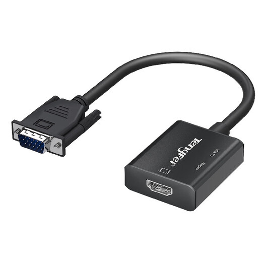 Tengfei VGA zu HDMI Conversion Stirnband Audio VGA Männlich an HDMI weibliche Laptop-Computer-Monitor-TV-Projektor HD-Schnittstelle + 3.5 Audio + Stromversorgung Einweg-Getriebe